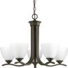 Progress Lighting Laird Collection 5-Light Etched Glass Traditional Chandelier Light Antique Bronze view 1