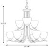 Progress Lighting Laird Collection 9-Light Etched Glass Traditional Chandelier Light Brushed Nickel view 2