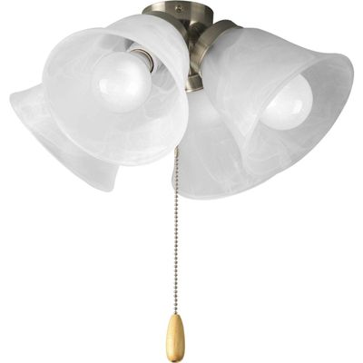 Progress Lighting AirPro 13.6" 4-Light Ceiling Fan Light Kit, Brushed Nickel