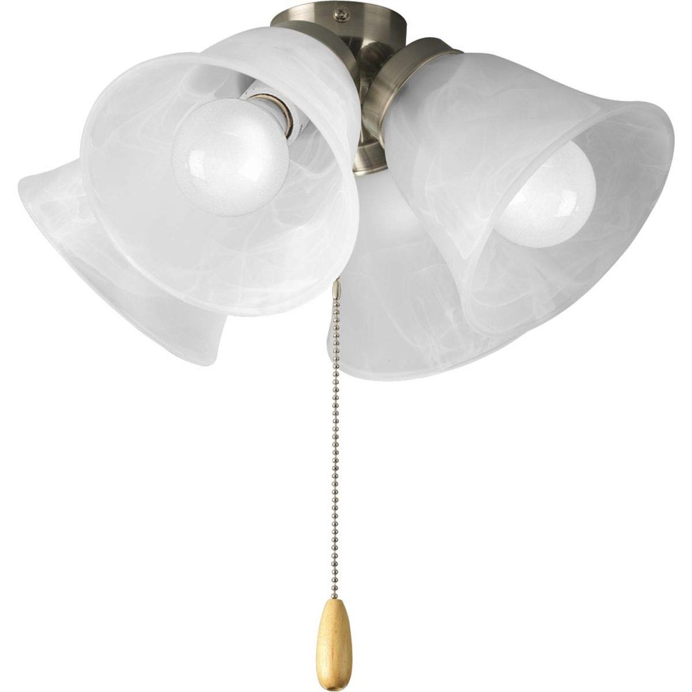 Progress Lighting AirPro 13.6" 4-Light Ceiling Fan Light Kit, Brushed Nickel