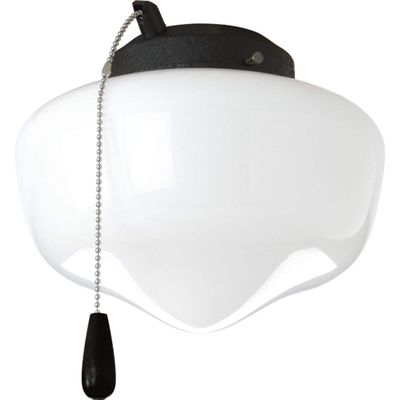 Progress Lighting 1-Light Ceiling Fan Light, AirPro Collection, Indoor & Outdoor, P2601-80WB, Forged Black