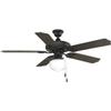 Progress Lighting 1-Light Ceiling Fan Light, AirPro Collection, Indoor & Outdoor, P2601-80WB, Forged Black view 2
