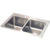 Elkay STLR3322L3 3-Hole Gourmet 22-Inch x 33-Inch Double Basin Drop-Inch Stainless Steel Kitchen Sink view 1