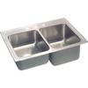 Elkay STLR3322R1 1-Hole Gourmet Celebrity 33" x 22" Double Basin Top-Mount Kitchen Sink, Stainless Steel view 1