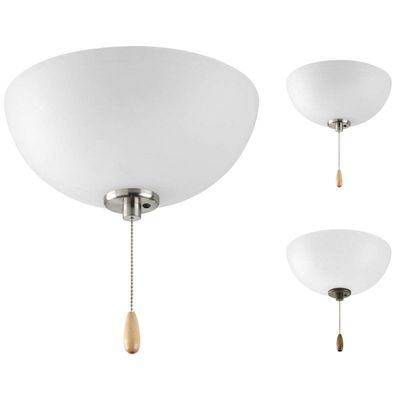 Progress Lighting Bravo 2-Light Ceiling Fan Light Kit, White Etched Glass