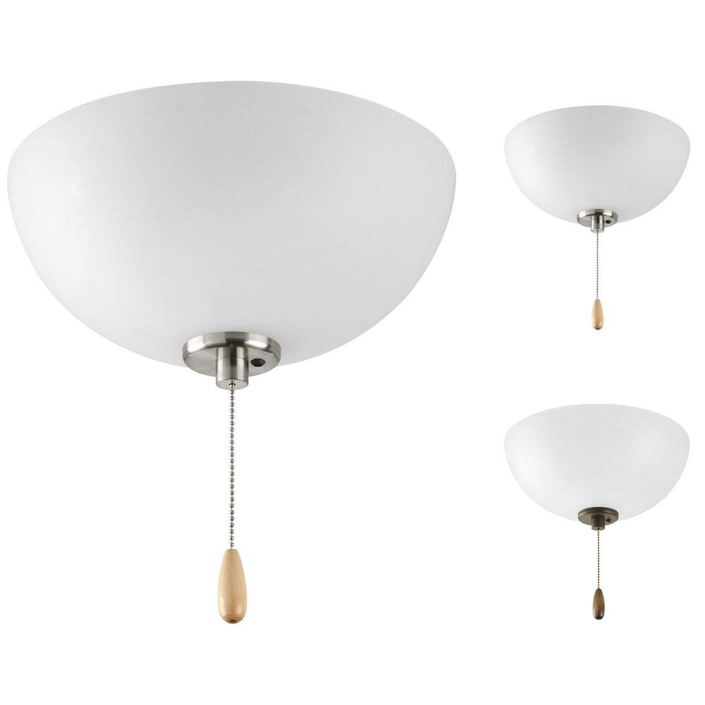 Progress Lighting Bravo 2-Light Ceiling Fan Light Kit, White Etched Glass