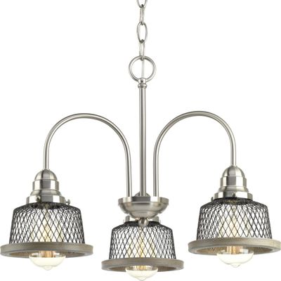Progress Lighting P400073-009 Tilley Three-Light Chandelier, Brushed Nickel