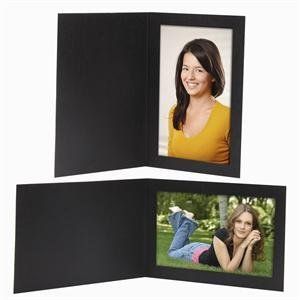 Neil Enteprises Inc. 6" x 4" Timeless Black Photo Folders - Pack of 100
