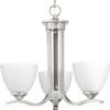 Progress Lighting Laird Collection 3-Light Etched Glass Traditional Chandelier Light Brushed Nickel view 1