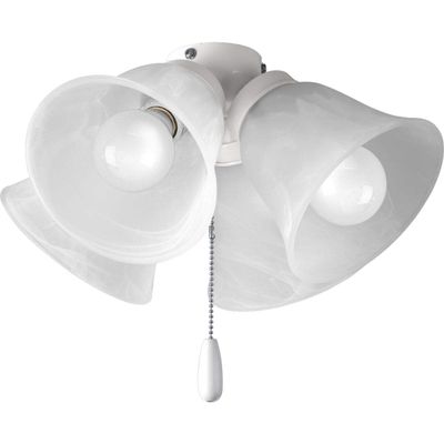 Progress Lighting AirPro 13.6" 4-Light Ceiling Fan Light Kit, White