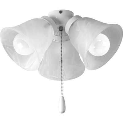 Progress Lighting AirPro 13.6" 3-Light Ceiling Fan Light Kit, White
