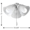 Progress Lighting AirPro 13.6" 3-Light Ceiling Fan Light Kit, White view 2