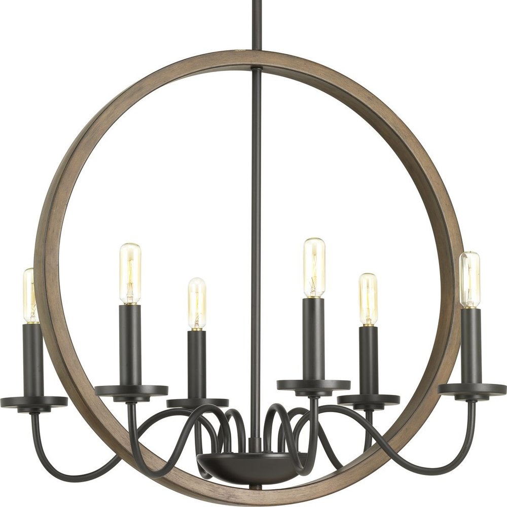 Fontayne Collection 6-Light Farmhouse Chandelier Light Antique Bronze