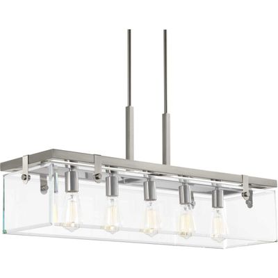 Progress Lighting Glayse Five-Light Linear Chandelier