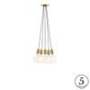 Modern Chandelier Lighting. Modern Grey w/Modern Brass 5 Pendant Chandelier view 1