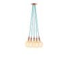Turquoise Hanging Light Fixture. Eclectic Turquoise w/Vintage Copper 5 Pendant Chandelier view 1