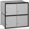 Salsbury Industries 2204 Aluminum Mailbox, 4 Doors, Rack Ladder System, Aluminum with Black Trim view 1