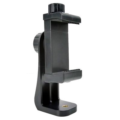 Foto&Tech Smartphone Tripod Adapter Cell Phone Holder, Adjustable Clamp with Mount Bracket, Compatible w/Cellphone 11 XR XS Max X 8, Galaxy S10 S9 Note 10 Android, Rotates Vertical and Horizontal
