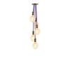 Antique Brass Chandelier Lighting. Mid Century Purple w/Vintage Antique 7 Pendant Chandelier view 1
