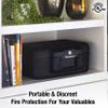 SentrySafe Fireproof Money Safe with Key Lock, Black Lock Box with Portable Carrying Handle for Travel, Exterior: 14.3 in. W x 11.2 in. D x 6.1 in H, 1200 view 2