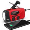 Esky Emergency Hand Crank Radio 7400mWh with 3 LED Flashlight, AM/FM/NOAA Portable Weather Radio with Power Bank Phone Charger, Solar Powered Rechargeable Radio for Indoor Survival Camping, SOS Alarm view 1
