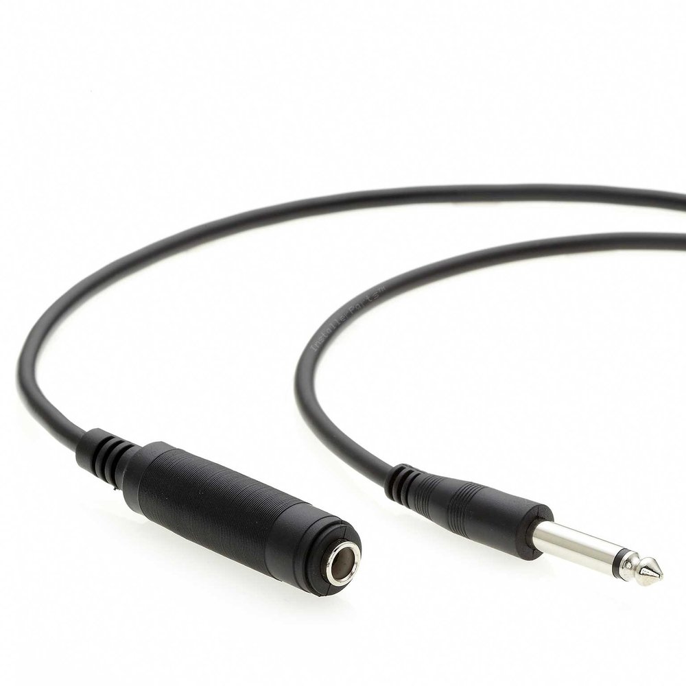 InstallerParts 25Ft 1/4" Mono Male to Female Audio Extension Cable - Guitar Cable Compatible with Amplifiers, Instruments, and Microphones