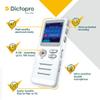 Voice Activated Digital Recorder - Ultra Sensitive Dual Mics, 8GB, 700H Storage, Noise Reduction Dictophone, Portable Audio Recording for Lectures, Meetings, Interviews, Work, Doctors - Dictopro X100 view 2