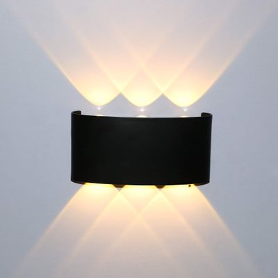 BRILLRAYDO 6W LED Outdoor Exterior Wall Sconces Up/Down Light Fixture Lamp Black Finish Warm White