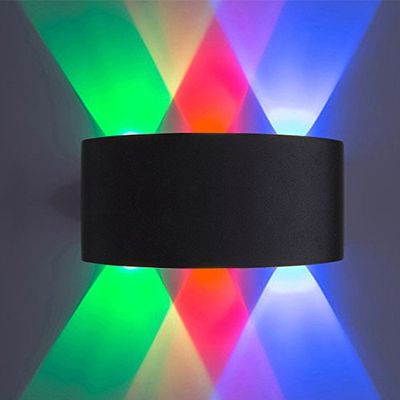 BRILLRAYDO 18W LED Outdoor Exterior Wall Sconces Up/Down Light Fixture Lamp Black Finish Green+Red+Blue