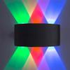 BRILLRAYDO 18W LED Outdoor Exterior Wall Sconces Up/Down Light Fixture Lamp Black Finish Green+Red+Blue view 1