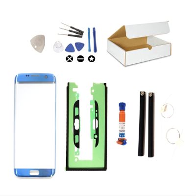 MD0410 Screen Repair Kit Compatible with Samsung Galaxy S7 Edge G935 - Front Outer Lens Glass Replacement (Coral Blue)