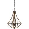 Quoizel Shire Candle Chandelier, 4-Light, 24" H x 18.25" W Rustic Black Vintage Chandelier, 60W Bulbs, Max Adjustable Height 77", Pendant Light for Kitchen, Dining, Living Room, Foyer or Farmhouse view 1