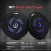 Pyle Marine Speakers - 5.25 Inch 2 Way Waterproof and Weather Resistant Outdoor Audio Stereo Sound System with LED Lights, 180 Watt Power and Low Profile Slim Style - 1 Pair - PLMRS53BL (Black) view 2