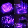 MUEQU Solar Rope Lights Outdoor String Lights, 39ft Waterproof 100LEDs Copper Wire Tube Lighting Solar Decoration Lights Tube for Trees Patio Gardens Party Christmas Holiday Wedding(Purple) view 2