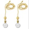 Royal Designs Celling Fan Pull Chain Beaded Ball Extension Chains with Decorative Oval Radiance Design, Polished Brass, Set of 2 view 1