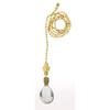 Royal Designs Celling Fan Pull Chain Beaded Ball Extension Chains with Decorative Balloon Drop Crystal Design, Polished Brass view 1