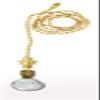 Royal Designs Celling Fan Pull Chain Beaded Ball Extension Chains with Decorative Medium Faceted Diamond Cut Crystal, Polished Brass view 1