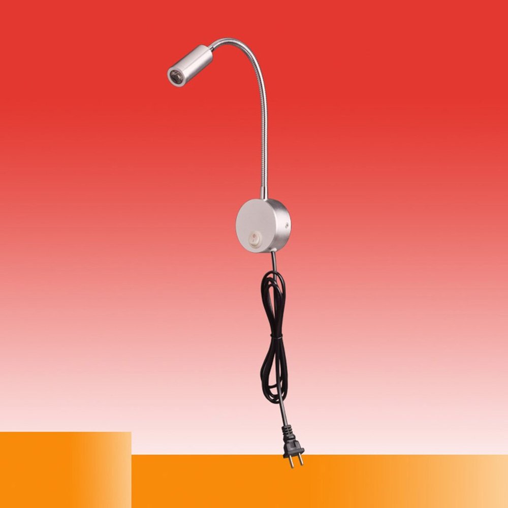 LIN XIAO HAO mayu LED Hose Spotlights with Switch Plugs Aluminum Wall Light Hotel Bedroom Bedside Reading Light
