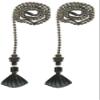 Royal Designs Celling Fan Pull Chain Beaded Ball Extension Chains with Decorative Seashell, Antique Brass, Set of 2 view 1