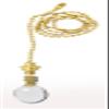 Royal Designs Celling Fan Pull Chain Beaded Ball Extension Chains with Decorative Oval Radiance Design, Polished Brass view 1