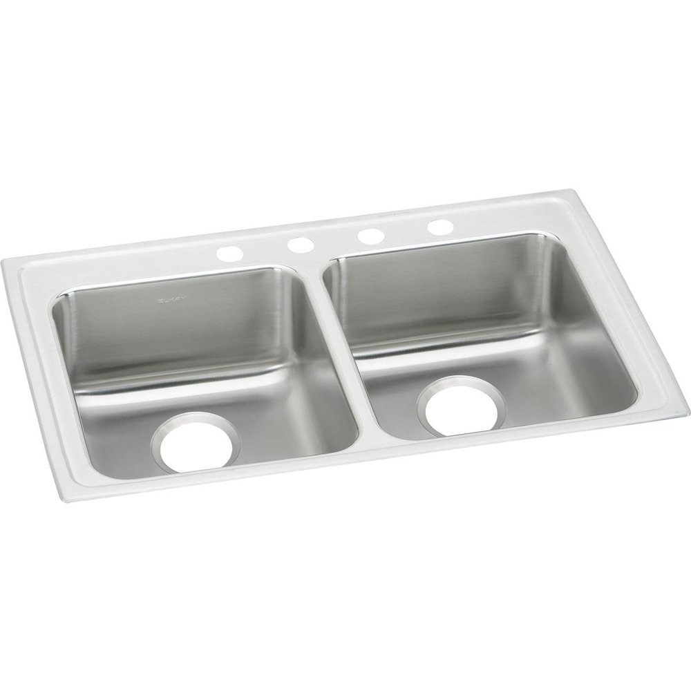 Elkay Lustertone LRAD3321553 Equal Double Bowl Top Mount Stainless Steel ADA Sink