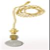 Royal Designs Celling Fan Pull Chain Beaded Ball Extension Chains with Decorative Medium Clear Crystal, Polished Brass view 1