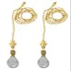 Royal Designs Celling Fan Pull Chain Beaded Ball Extension Chains with Decorative Flat Teardrop, Polished Brass, Set of 2 view 1