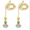 Royal Designs Celling Fan Pull Chain Beaded Ball Extension Chains with Decorative Large Clear Crystal,Polished Brass, Set of 2 view 1