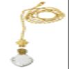 Royal Designs Celling Fan Pull Chain Beaded Ball Extension Chains with Decorative Pear Shaped Crystal Design, Polished Brass view 1