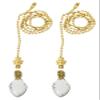 Royal Designs Celling Fan Pull Chain Beaded Ball Extension Chains with Decorative Pear Shaped Crystal Design, Polished Brass, Set of 2 view 1