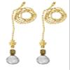 Royal Designs Celling Fan Pull Chain Beaded Ball Extension Chains with Decorative Medium Faceted Diamond Cut Crystal, Polished Brass, Set of 2 view 1
