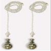 Royal Designs Celling Fan Pull Chain Beaded Ball Extension Chains with Decorative Large Ball, Silver,Set of 2 view 1
