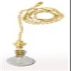 Royal Designs Celling Fan Pull Chain Beaded Ball Extension Chains with Decorative Sun Cut Round Crystal Design, Polished Brass view 1