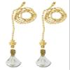 Royal Designs Celling Fan Pull Chain Extension with Designer Cut Crystal Finial, Polished Brass, Set of 2 view 1